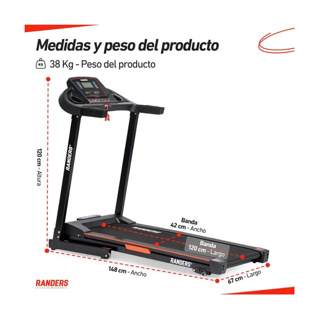 Cinta Motorizada Randers 16km/H 110 Kg  (ARG-466)