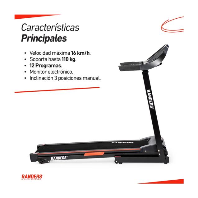 Cinta Motorizada Randers 16km/H 110 Kg  (ARG-466)