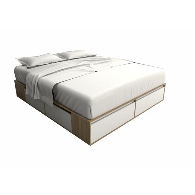 Box De Cama Tables Minimal 1,80 Mtrs 4 Cajones/2 Puertas Olmo / Everest (6444)