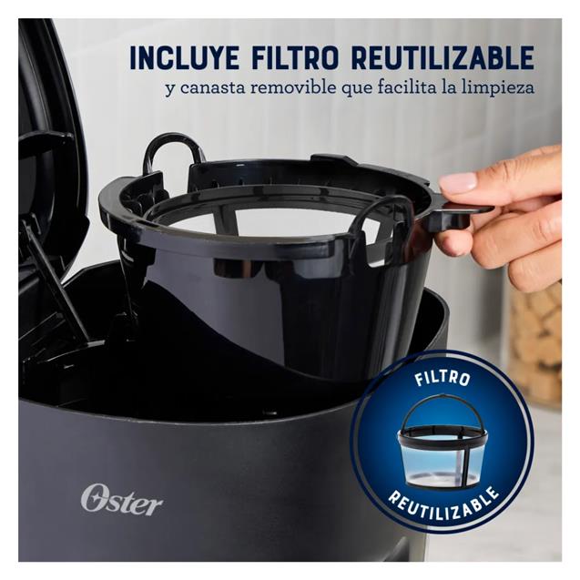 Cafetera Oster Filtro 12 Tazas Negro (DCS121B)