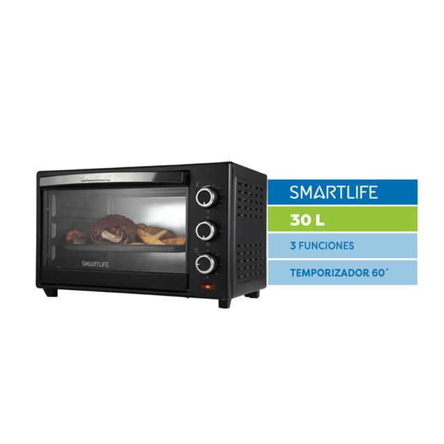 Horno Eléctrico Smartlife 30lts 1600W Grill (SLGO0030PN)