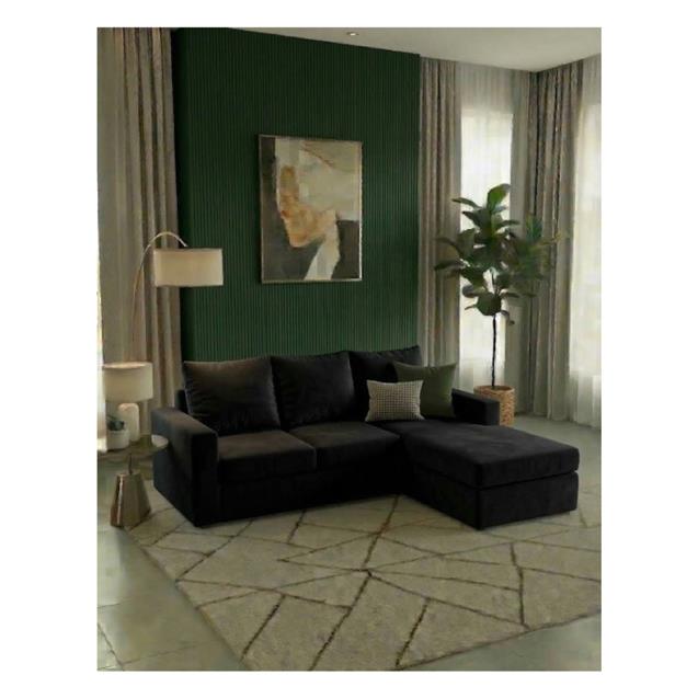 Sillón Turin 2.20 X 0.90 + Comodín Movil Cotton Negro