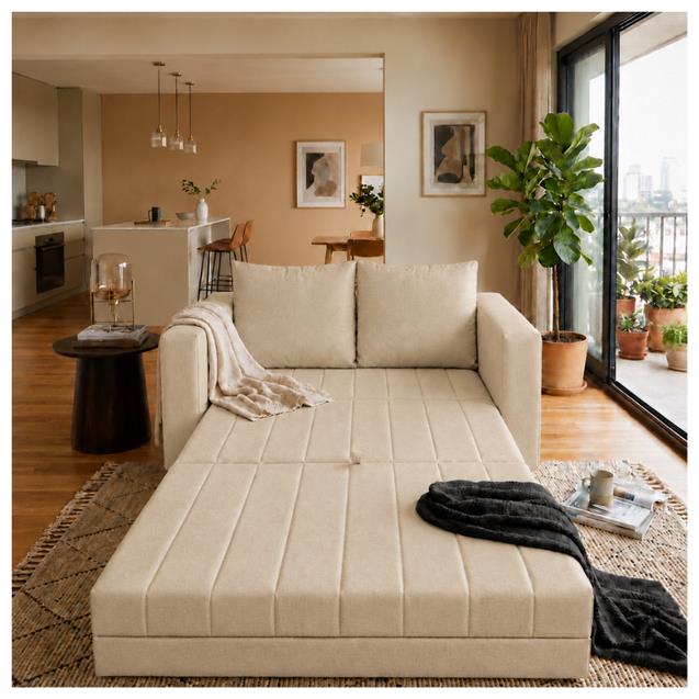 Sofá Cama Lema 1.50 X 0.90 Angus Natural
