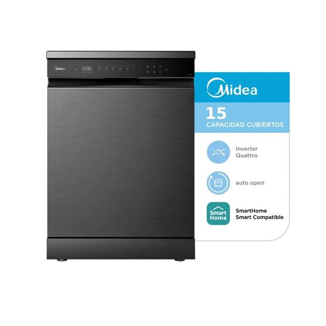 Lavavajillas Inverter Midea Smart 15 Cubiertos Black (DE415BAR1)