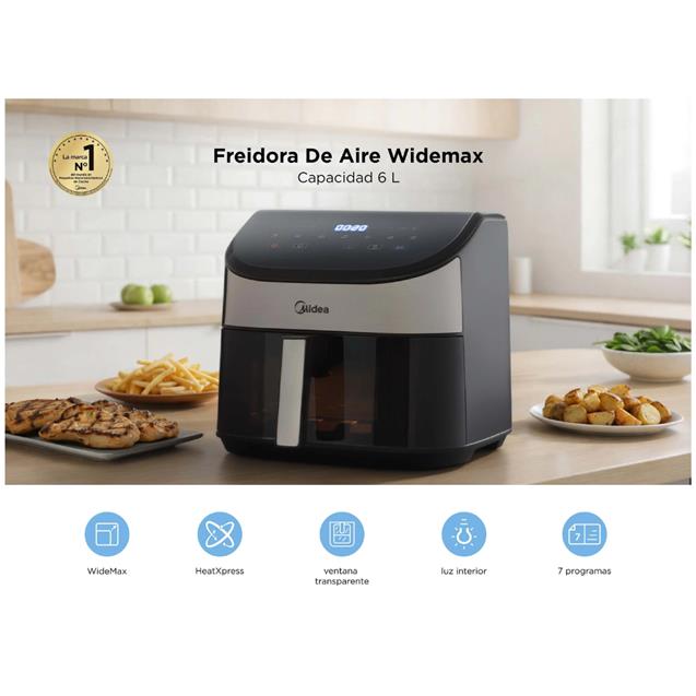 Freidora Midea Digital 6 l Negro (DW60BAR1)