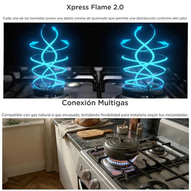 Cocina Multigas Midea 50 cm Gris (MG4P)
