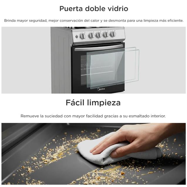 Cocina Multigas Midea 50 cm Gris (MG4P)
