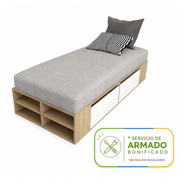 Box De Cama Tables Minimal Juvenil 0,90  Olmo/ Everest (6440)