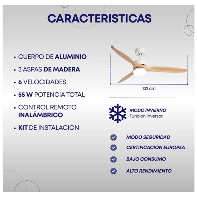 Ventilador De Techo Abon Garden Línea Zentra (AGZ 52 110 - BL CL)