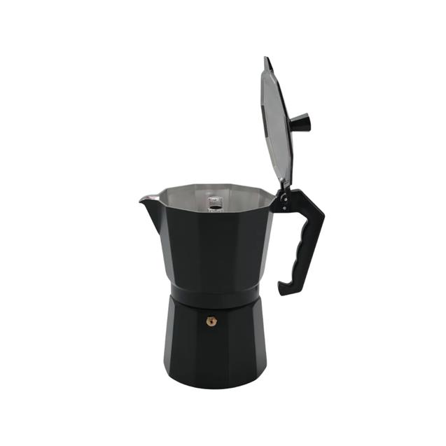 Cafetera Italiana Cristal Rock 6 Pocillos Aluminio Negro (57916715)
