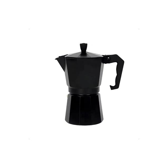 Cafetera Italiana Cristal Rock 6 Pocillos Aluminio Negro (57916715)