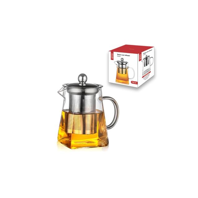 Tetera Crystal Rock Cuadrada Con Infusor Vidrio 750ml (57917893)