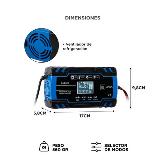 Cargador De Batería Gadnic Automático 12v / 24v (AV000410)
