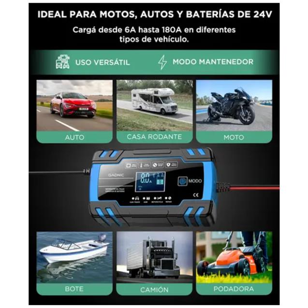 Cargador De Batería Gadnic Automático 12v / 24v (AV000410)