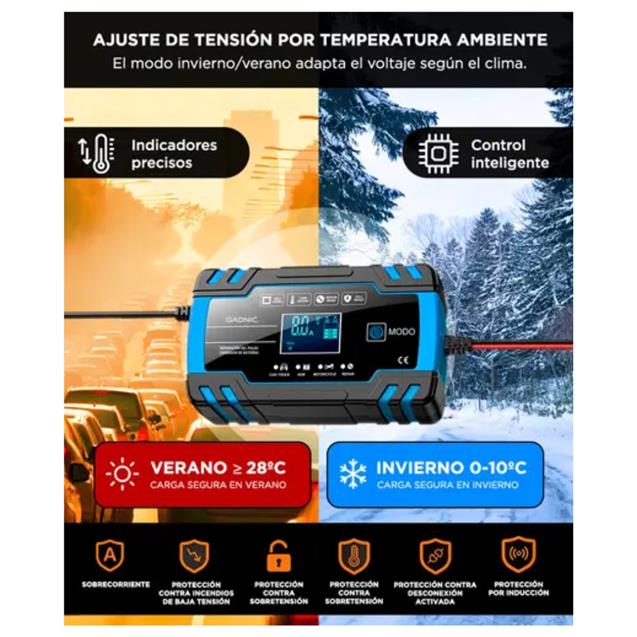 Cargador De Batería Gadnic Automático 12v / 24v (AV000410)