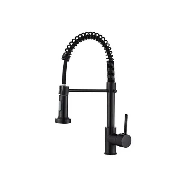 Grifería Monocomando Gadnic Flexible Doble Salida Para Cocina Negro (GRIFI023)