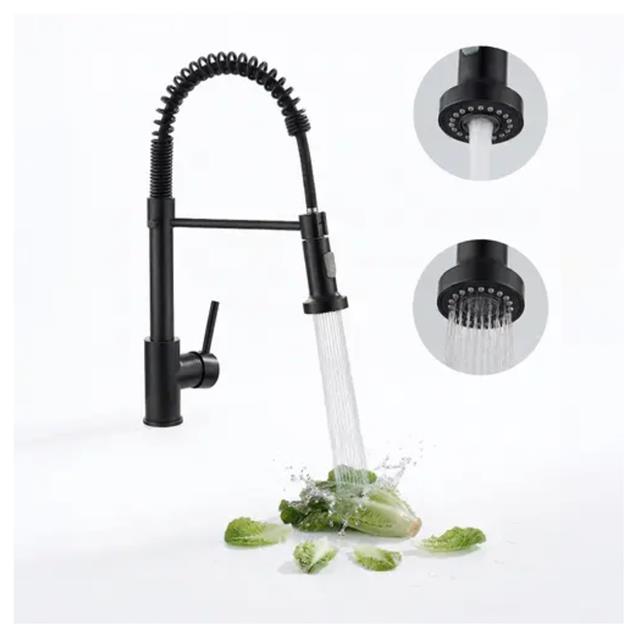 Grifería Monocomando Gadnic Flexible Doble Salida Para Cocina Negro (GRIFI023)