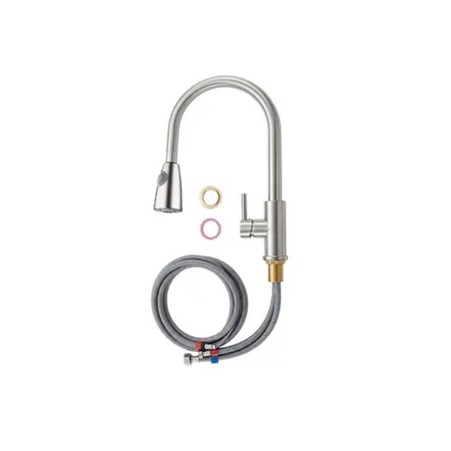 Grifería Monocomando Gadnic Extraíble Doble Salida Para Cocina Acero Inox (GRIFI029)