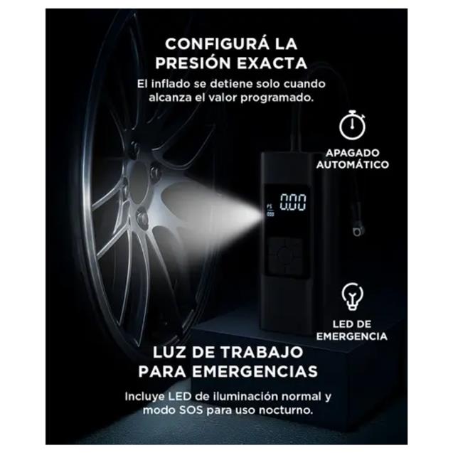 Inflador Gadnic Inalámbrico Mini Recargable 6000 Mah (AV000051)