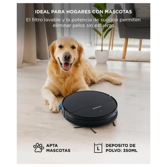 Aspiradora Gadnic Robot 3 Modos Trapeadora C/Agua Wi-Fi App 120 Min (ROB00507)