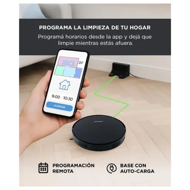 Aspiradora Gadnic Robot 3 Modos Trapeadora C/Agua Wi-Fi App 120 Min (ROB00507)