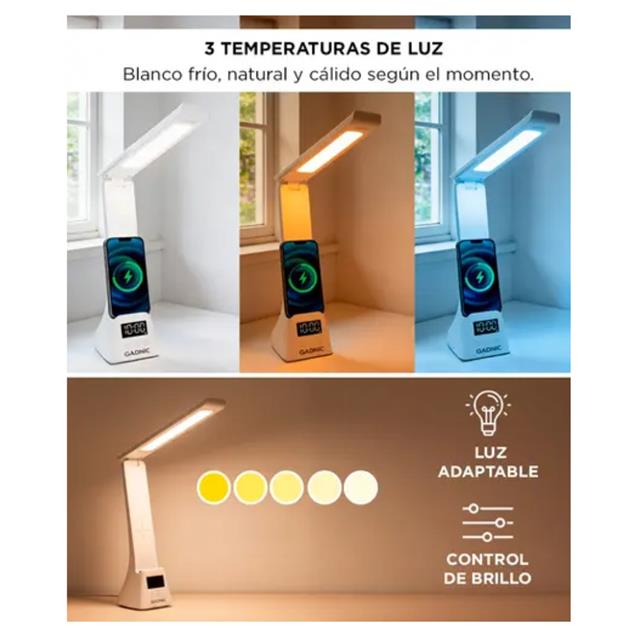 Luz Escritorio Gadnic Carga Inalámbrica (DESKL014)