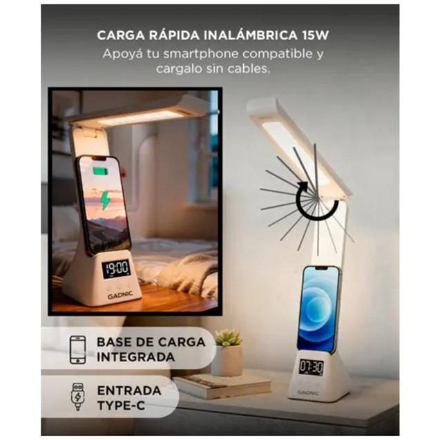Luz Escritorio Gadnic Carga Inalámbrica (DESKL014)