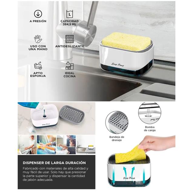 Dispenser De Jabón Gadnic Para Esponjas Cocina (SOAP0001)
