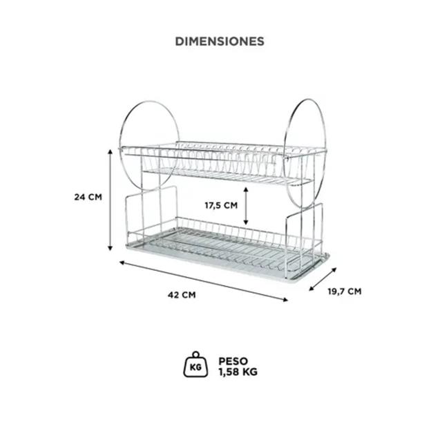 Escurridor Gadnic 2 Niveles Acero Inoxidable (SECAPL08)
