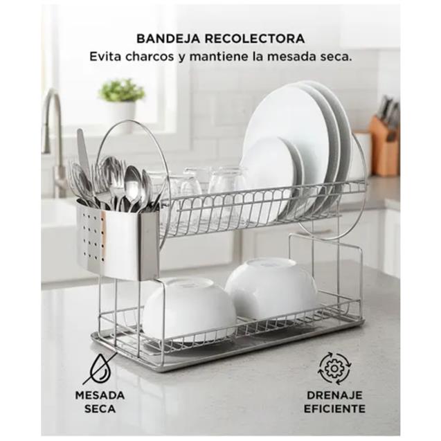 Escurridor Gadnic 2 Niveles Acero Inoxidable (SECAPL08)