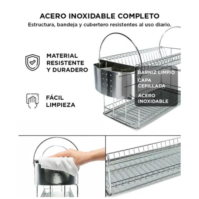 Escurridor Gadnic 2 Niveles Acero Inoxidable (SECAPL08)