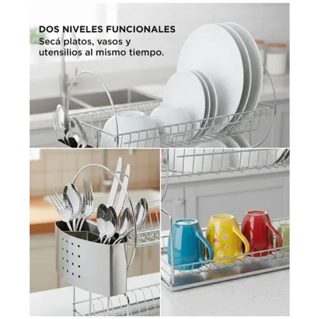 Escurridor Gadnic 2 Niveles Acero Inoxidable (SECAPL08)