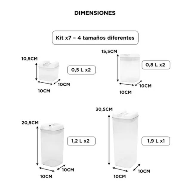 Set 7 Contenedores Gadnic Cocina Cierre Hermético (FRASKIT5)