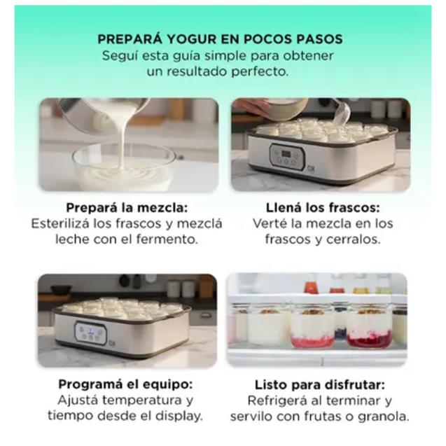 Yogurtera Gadnic 12 Frascos x 180 Ml (YOUGUR05)