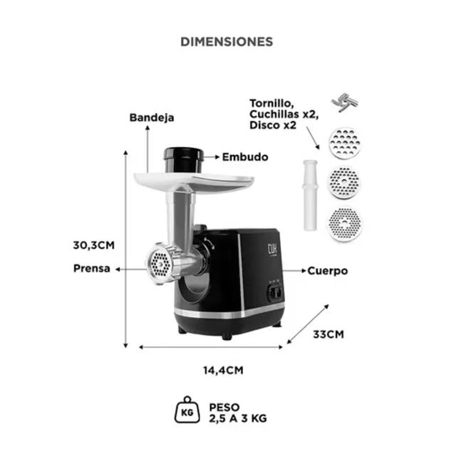 Picadora De Carne Gadnic Eléctrica Multifunción 1200w (PICA0002)