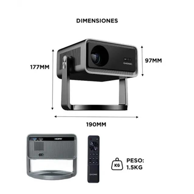 Proyector Gadnic Full HD 10.000 Lumens Android 12 (PROJ330W)