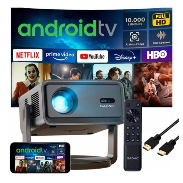 Proyector Gadnic Full HD 10.000 Lumens Android 12 (PROJ330W)