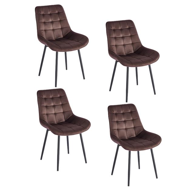 Silla Ego Design tapizada capitone pack x 4 unidades marrón (85917850)