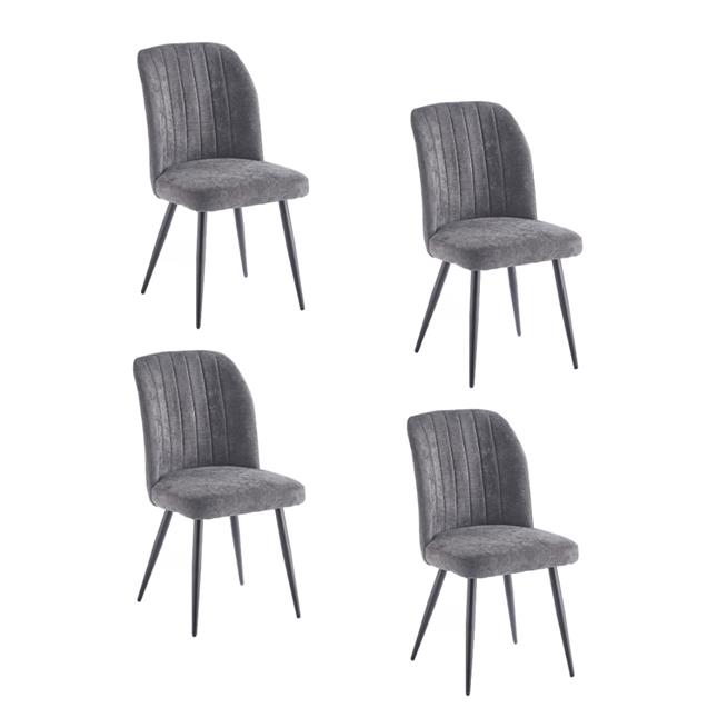 Silla Ego Design tapizada gris pack x 4 unidades (85967207)