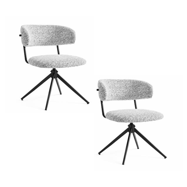 Silla Ego Design Pack X 2 Unidades Tapizada Blanca Con Puntos Negros (85954015)