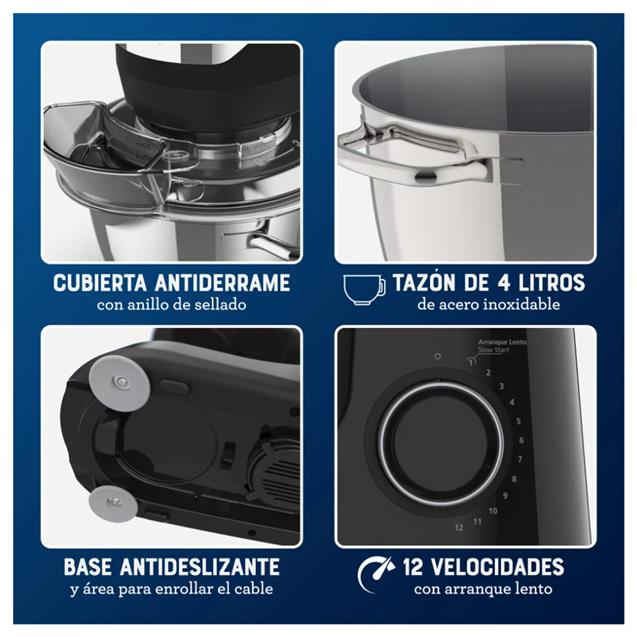 Batidora De Pie Oster 850w 4Lts Negro (FPSTSMPL2B)