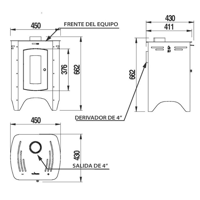 Calefactor Tromen Austral A9 Leña 90 M2 (01000094)