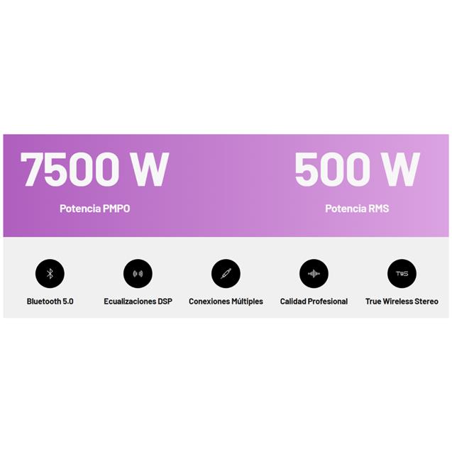 Sistema De Sonido Moonki Sound Subwoofer + Columna Modular (MS-HF6500)