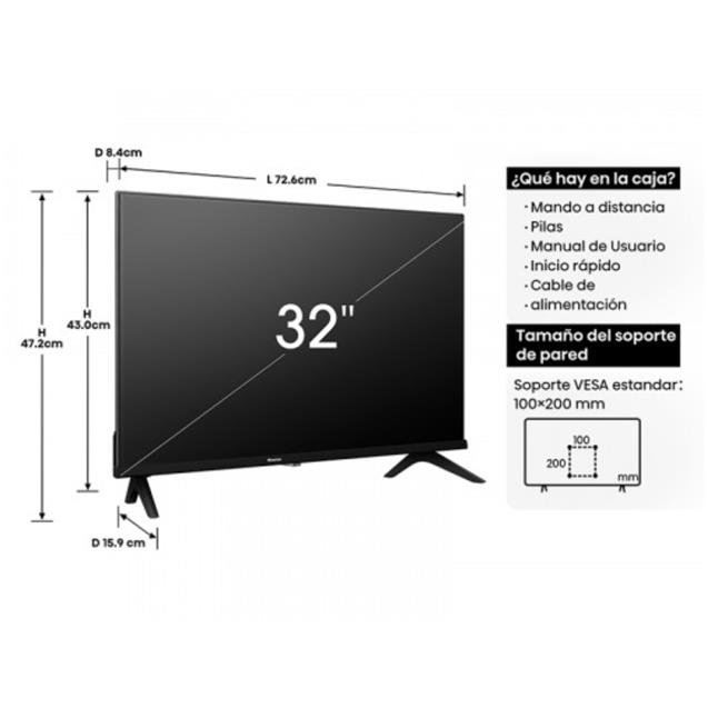 Smart Tv LED Hisense 32" HD VIDAA (9132A42K)