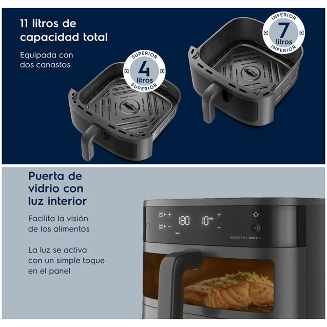 Freidora Electrolux Airfryer11lts Digital Doble Cesta (EAF190)