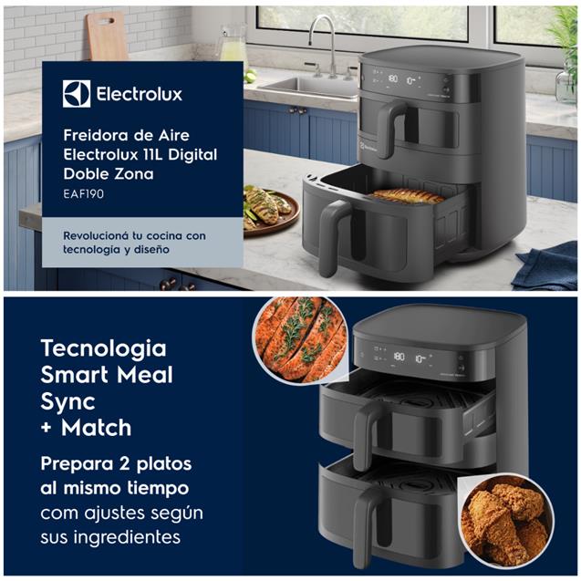 Freidora Electrolux Airfryer11lts Digital Doble Cesta (EAF190)