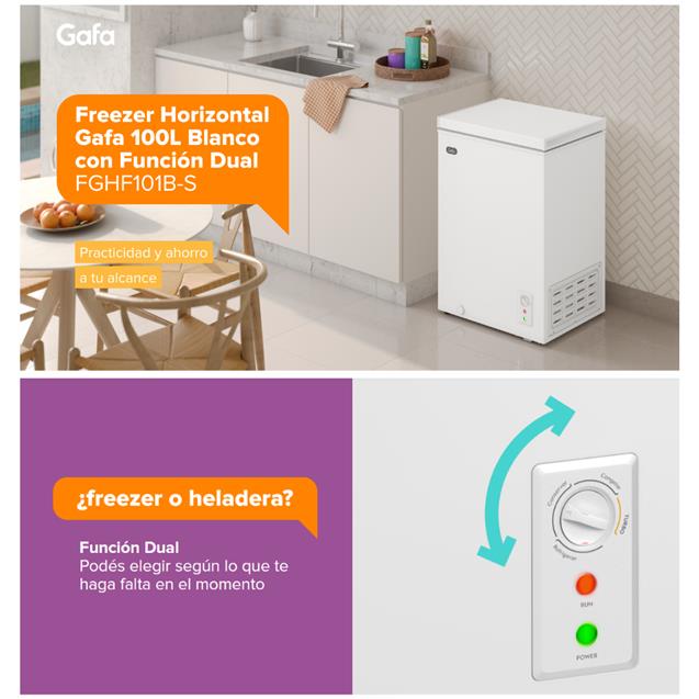 Freezer Gafa 100 Lts 1 Puerta Blanco (FGHF101BS)