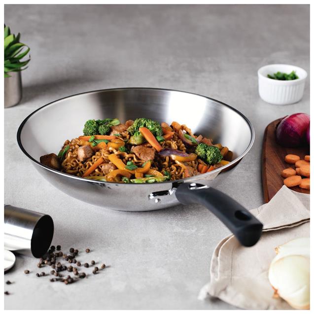 Wok Tramontina Astro Silicone Acero Inoxidable 28cm 3.3 Lts (62138-282)