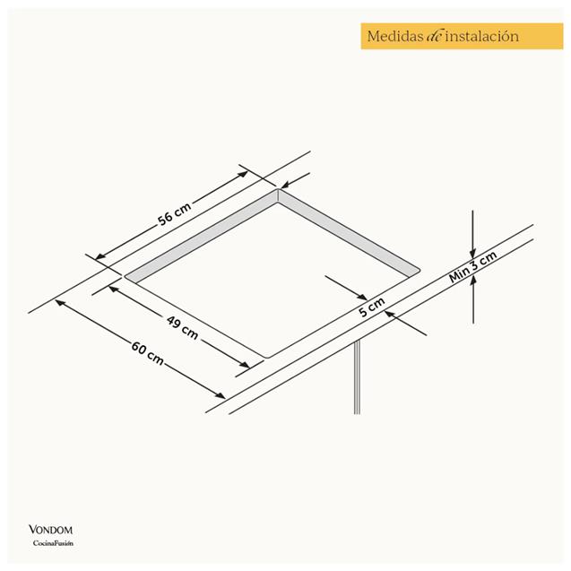 Anafe Eléctrico Vitrocerámica Empotrable Vondom 60 Cm (C6465B)