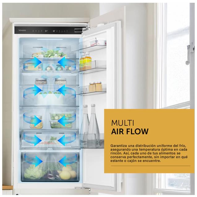 Heladera Combi Panelable Vondom 250L Con Freezer Inverter No Frost Wifi (COMBI250BI)